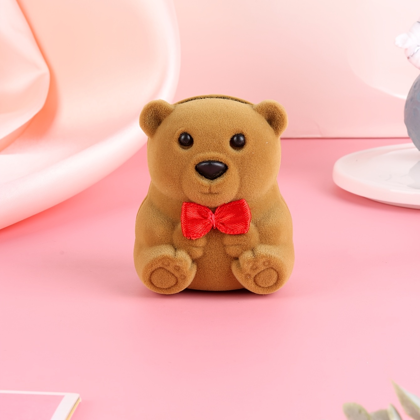 Brown Bear Ring Box for Jewelry Storage