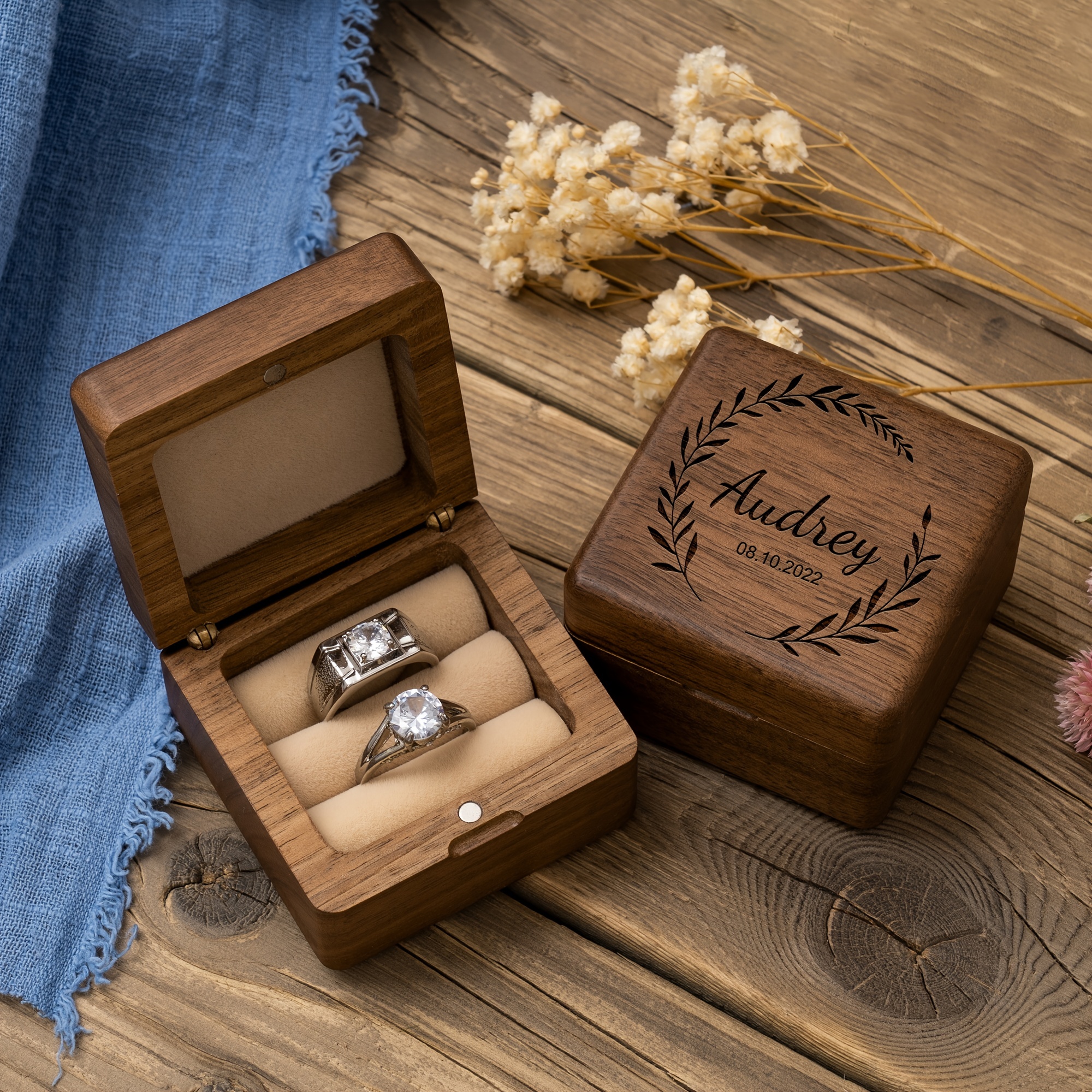 Tiny Wood Ring Wooden Rings Custom Wood Ring | WoodandHandShop