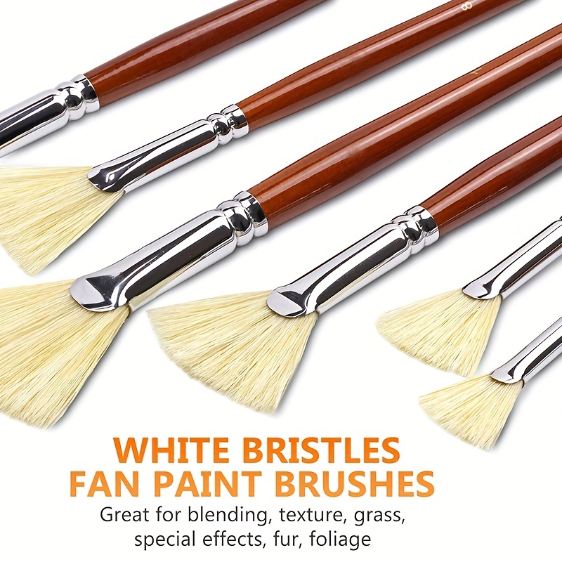 Premium Hog Bristle Filbert Paint Brushes Set - Temu