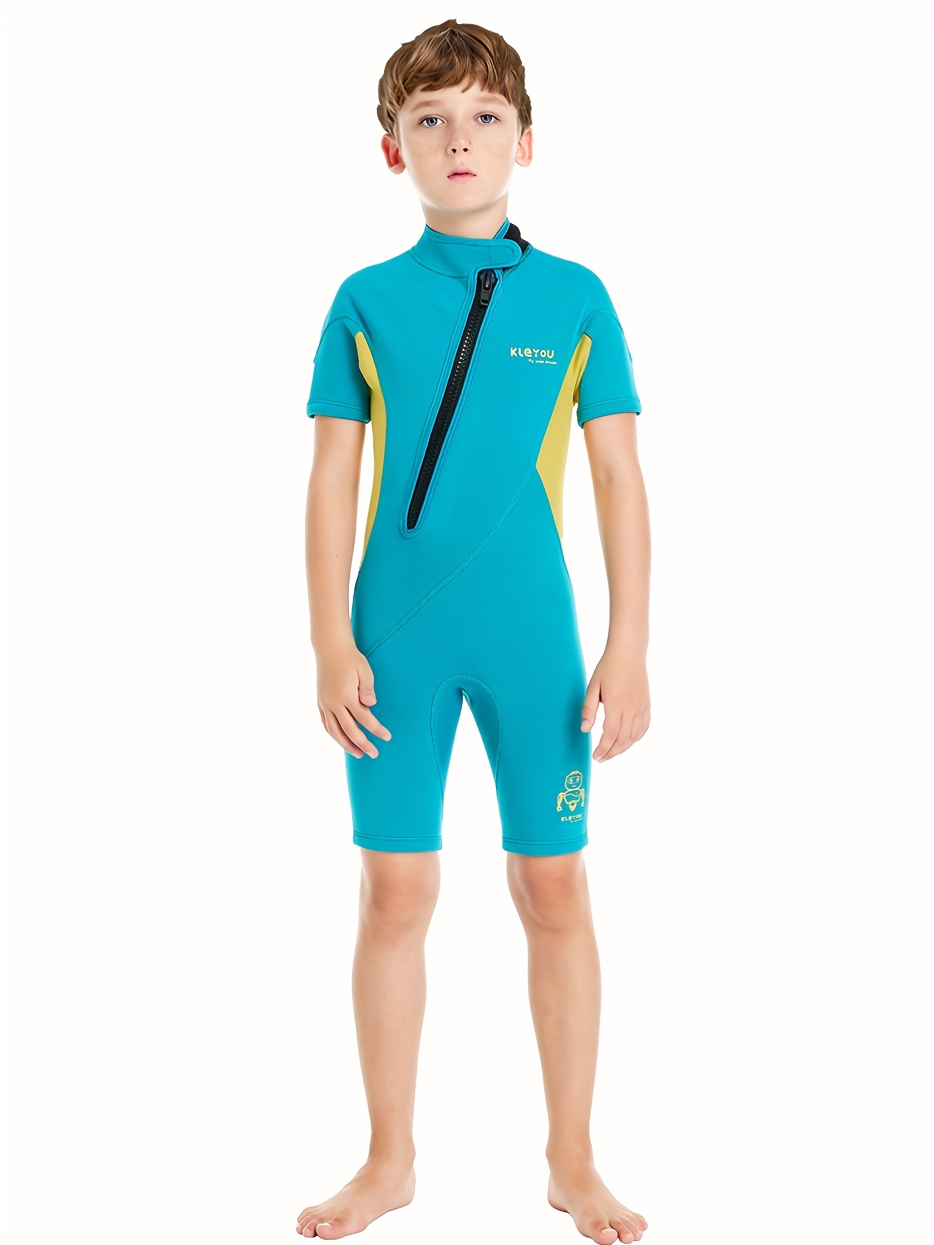 Kids Short sleeve Swimwear Zipper Front Comfortable Elastic - Temu