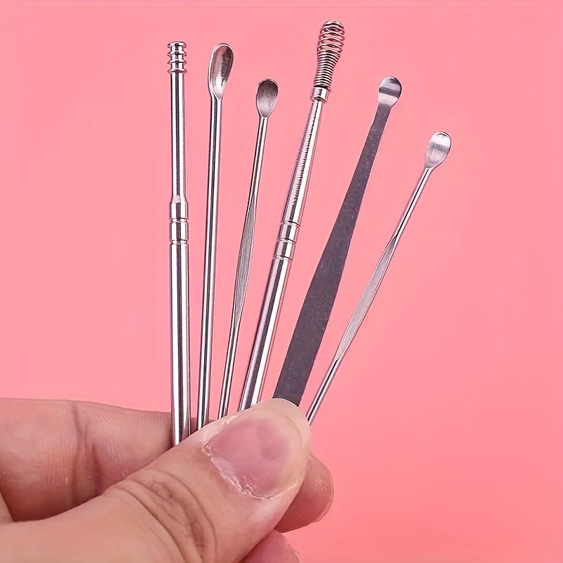 6pcs/pack Ear Wax Removal Cleaner Tool Stainless Kit Ear Pick Set