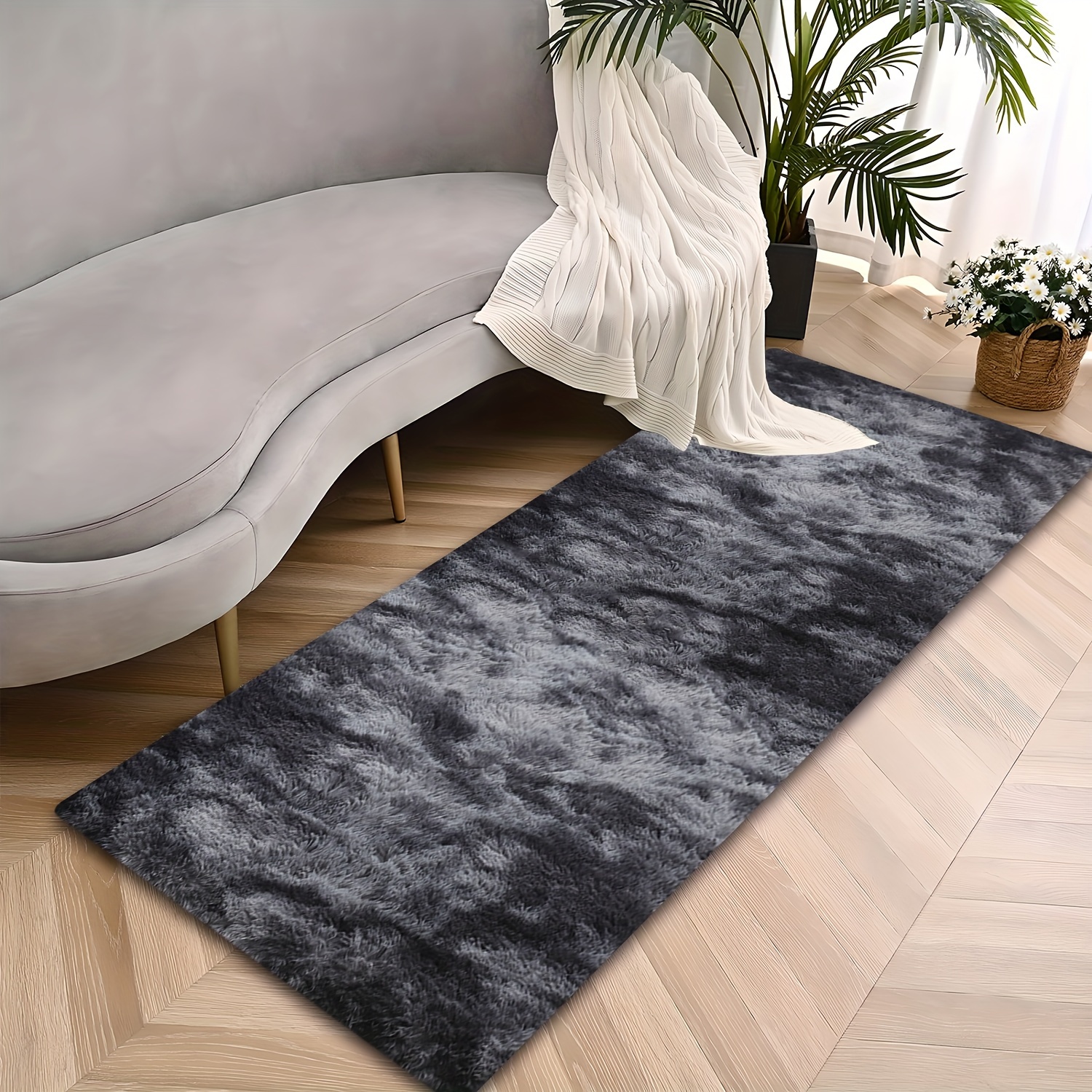 1pc, Tapis À Poils Longs Épais Pour Salon Chambre À Coucher, Tapis