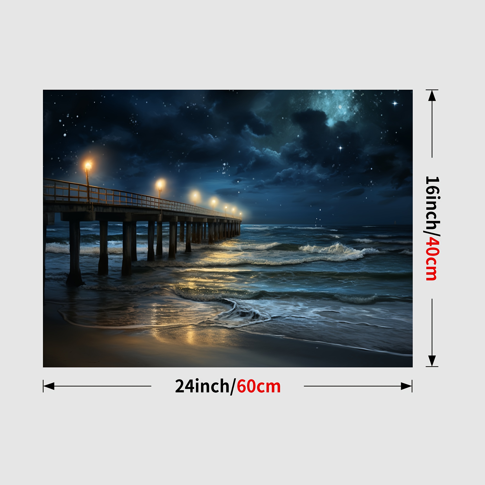 1pc Framed Landscape Canvas Print Poster Wooden Bridge Canvas Wall Art ...