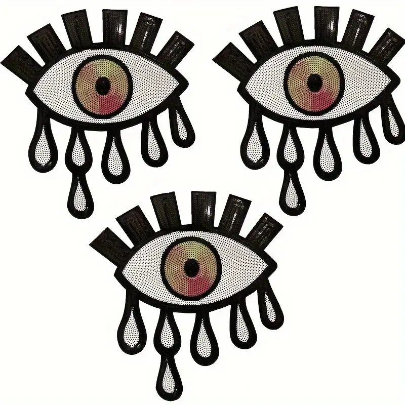 Oversized Sequin Eyes Cloth Stickers Teardrop Sequins Cloth - Temu