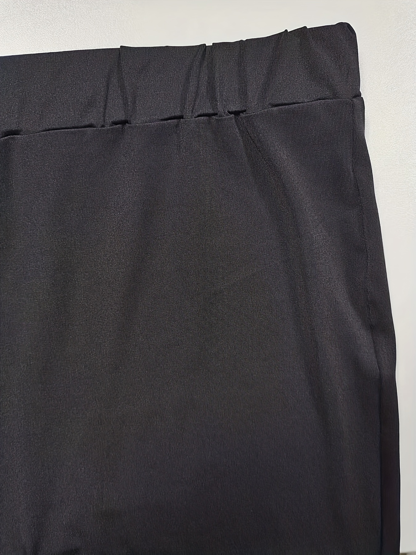 Women's Casual Pants Plus Size Solid Elastic Medium Stretch - Temu Canada