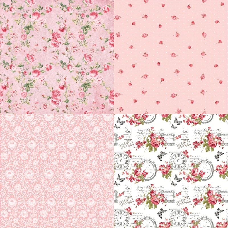 Alinacutle Valentines Pink Paper Pack 24 sheets 6 Patterned Paper Pad  Scrapbooking Handmade Craft Background Pad