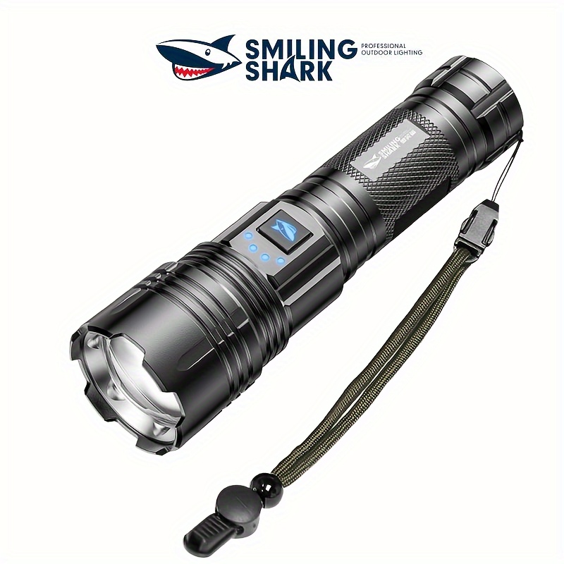 Smiling Shark SD-8110 Flashlight, Super Bright M60 LED Waterproof Torch,  Rechargeable Torchlight, with Power Display for Outdoor - AliExpress