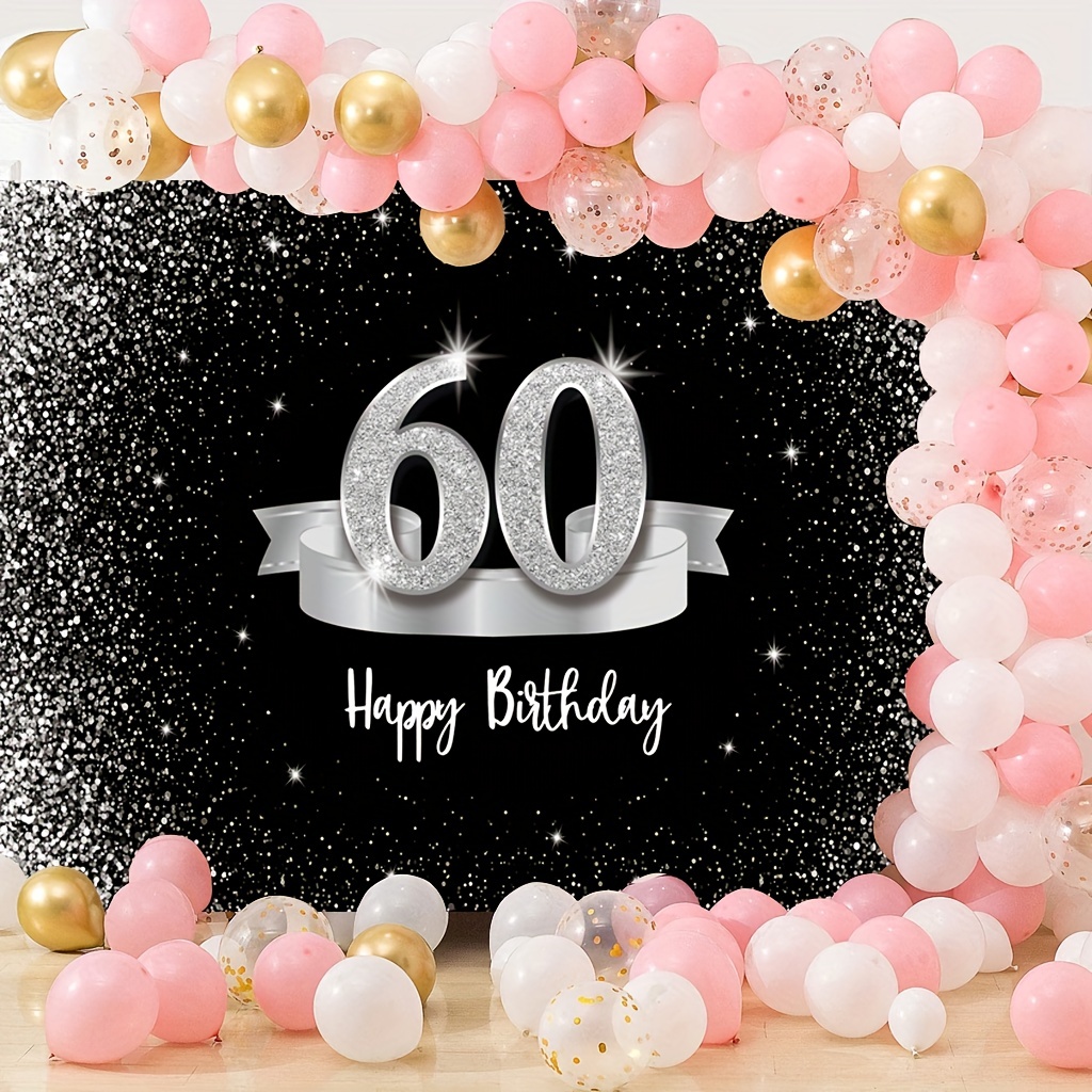 Décoration de fête d'anniversaire 60 ans pour femme - toile de fond pour  60e anniversaire - décoration de fête d'anniversaire - acheter à prix bas —  livraison gratuite, avis réels avec des photos — Joom