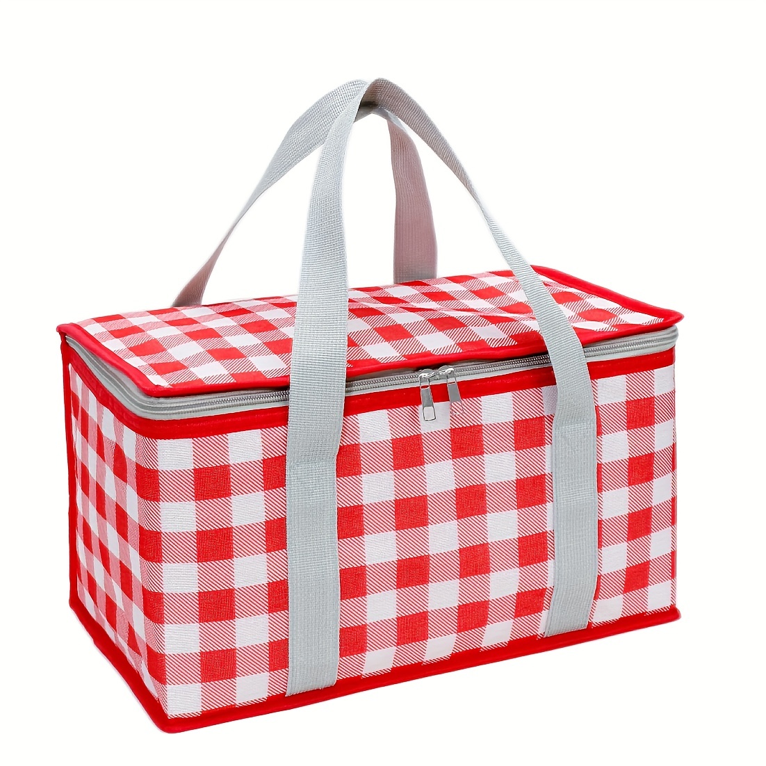 Checkered Insulated Lunch Bag, Waterproof Picnic Bag, Ice Bag, Large  Capacity Lunch Box Bag - Temu Mexico