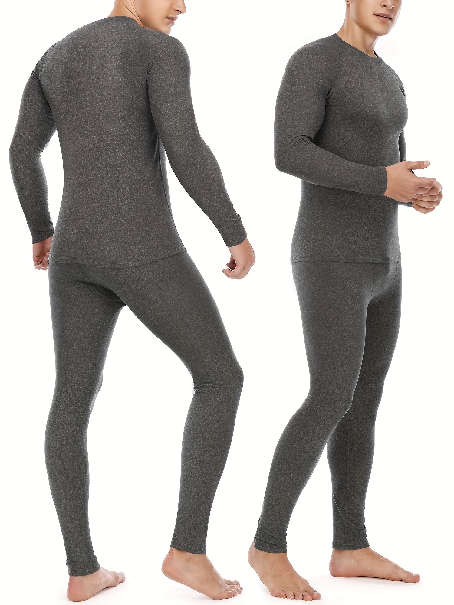 2Pcs/Set Thermal Underwear for Men Ultra Soft Long Johns Fleece