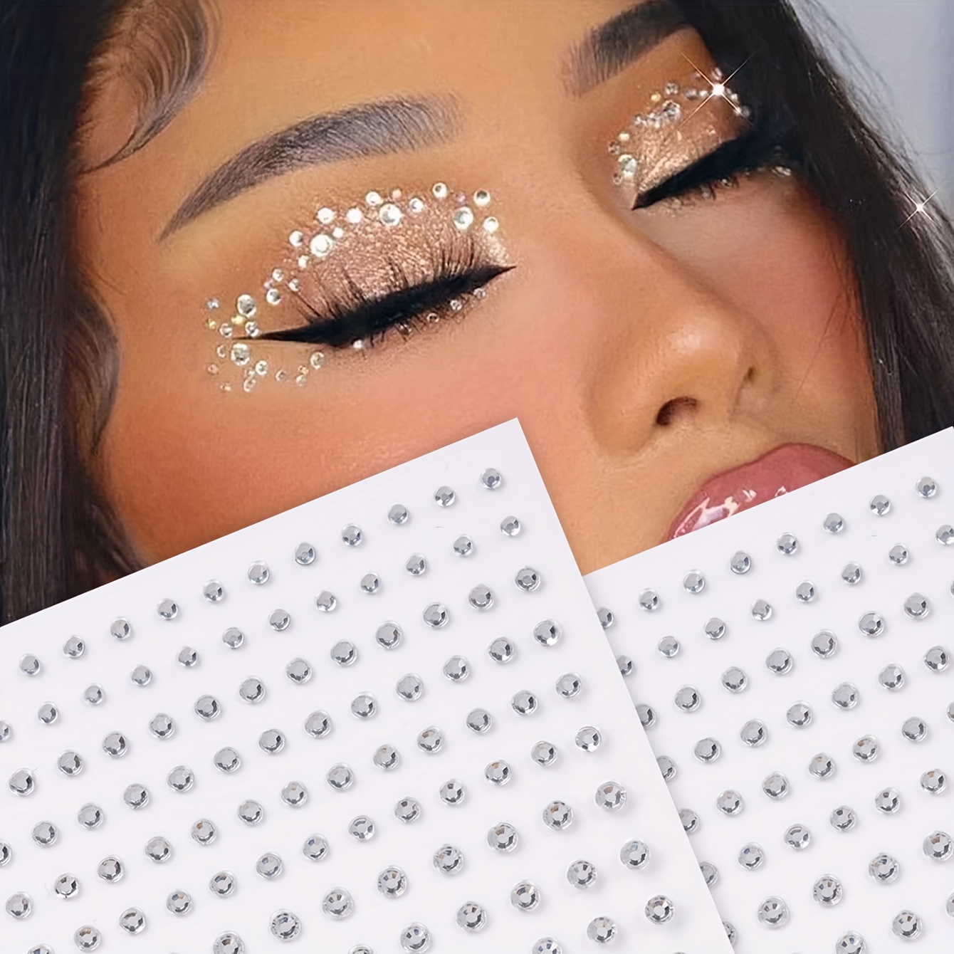 Y2k Style Rhinestone Eye And Face Drill Stickers For Music - Temu