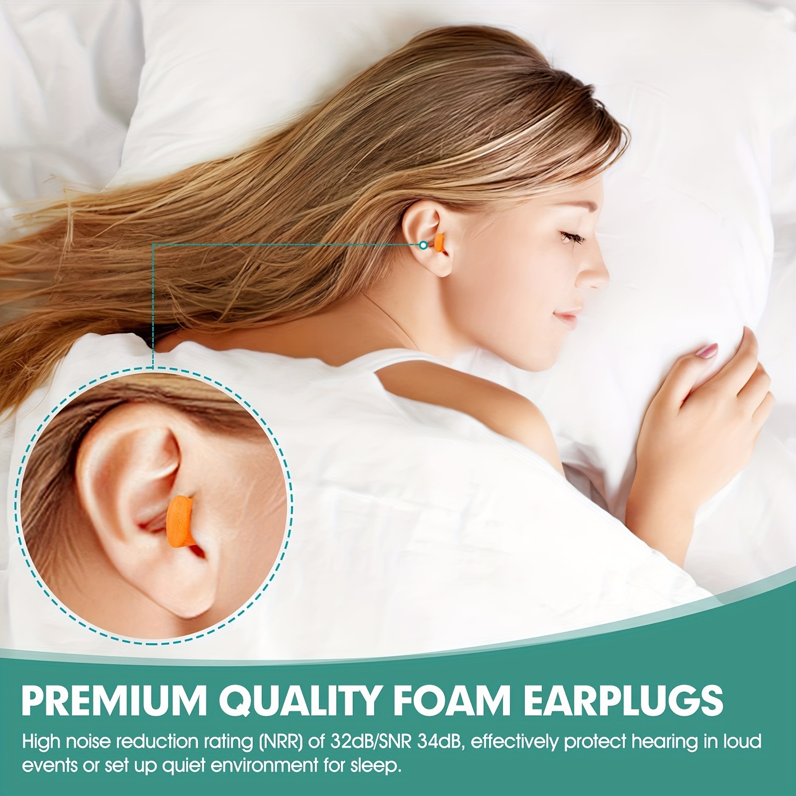 Premium Ear Plugs for Sleeping (20 Pairs, Orange), Noise