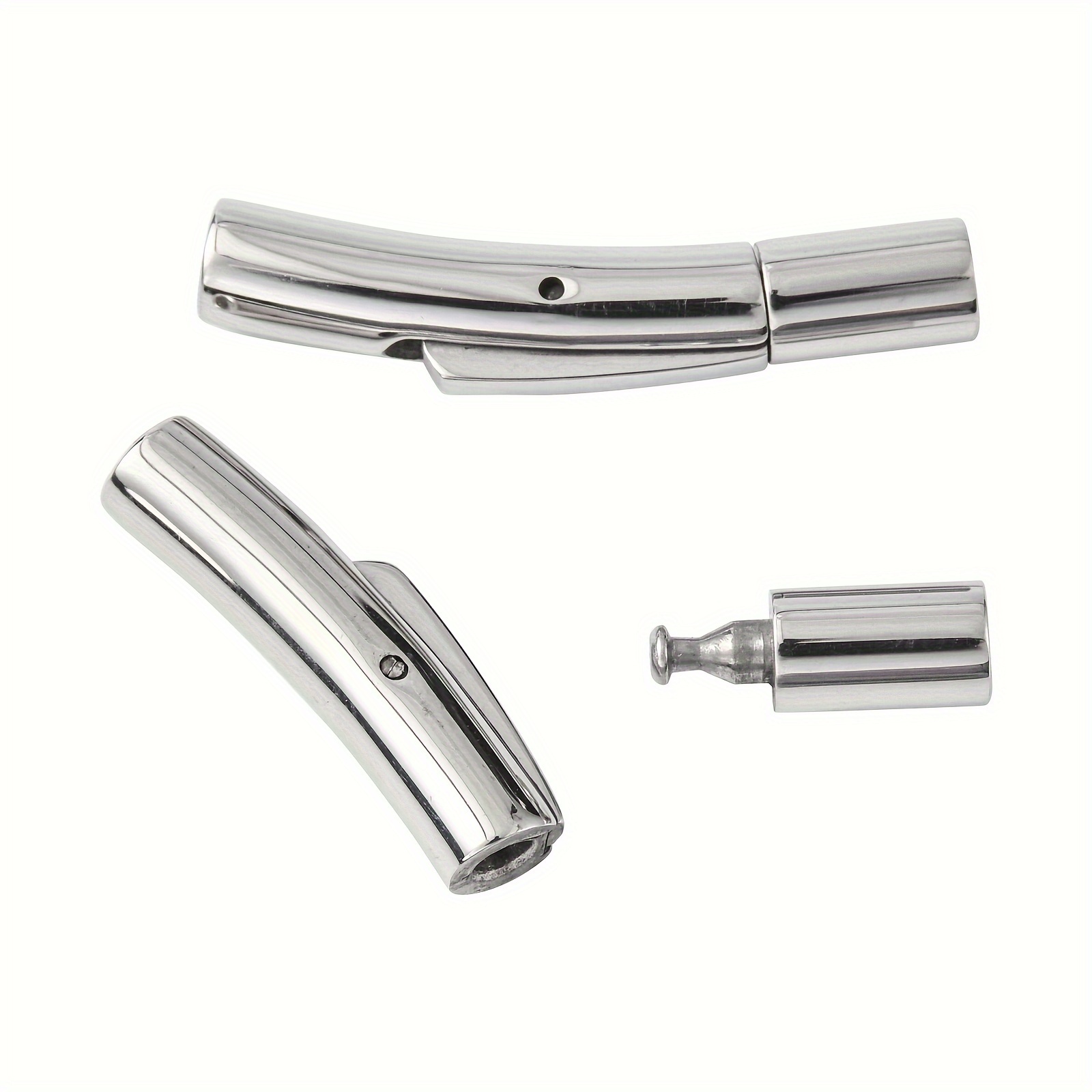 Image of 1 Set 316 Surgical Stainless Steel Column Bayonet Clasps For Jewelry Making Supplies Hole: 3/4/5/6/8mm