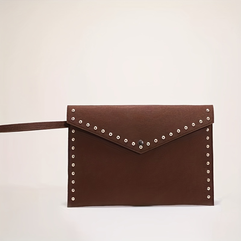 Valentino Rockstud Large Envelope Clutch Bag