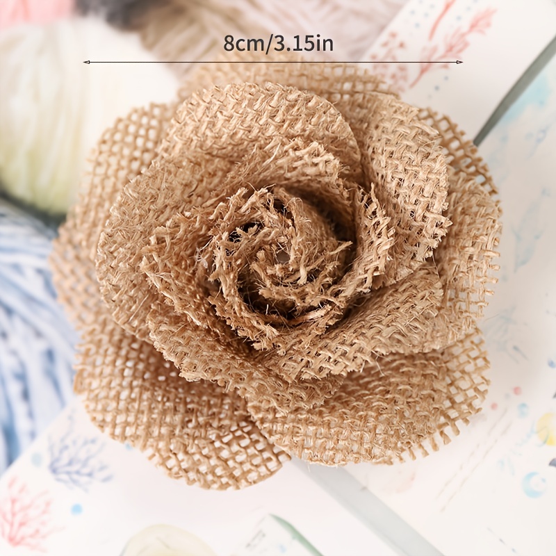 Handmade Natural Burlap Flowers Handmade Rustic Flower For - Temu