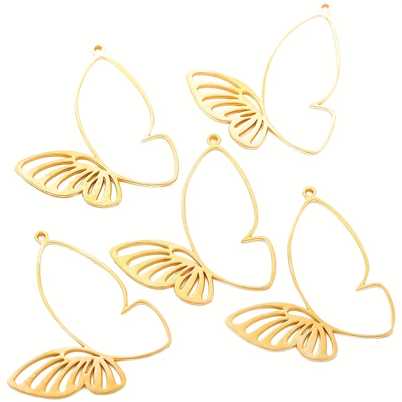  TEHAUX 10pcs Butterfly Pendant Jewelry Making