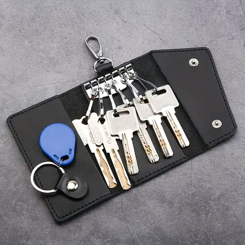 Snap Button Pocket Key Organizer Case Solido Portachiavi In - Temu