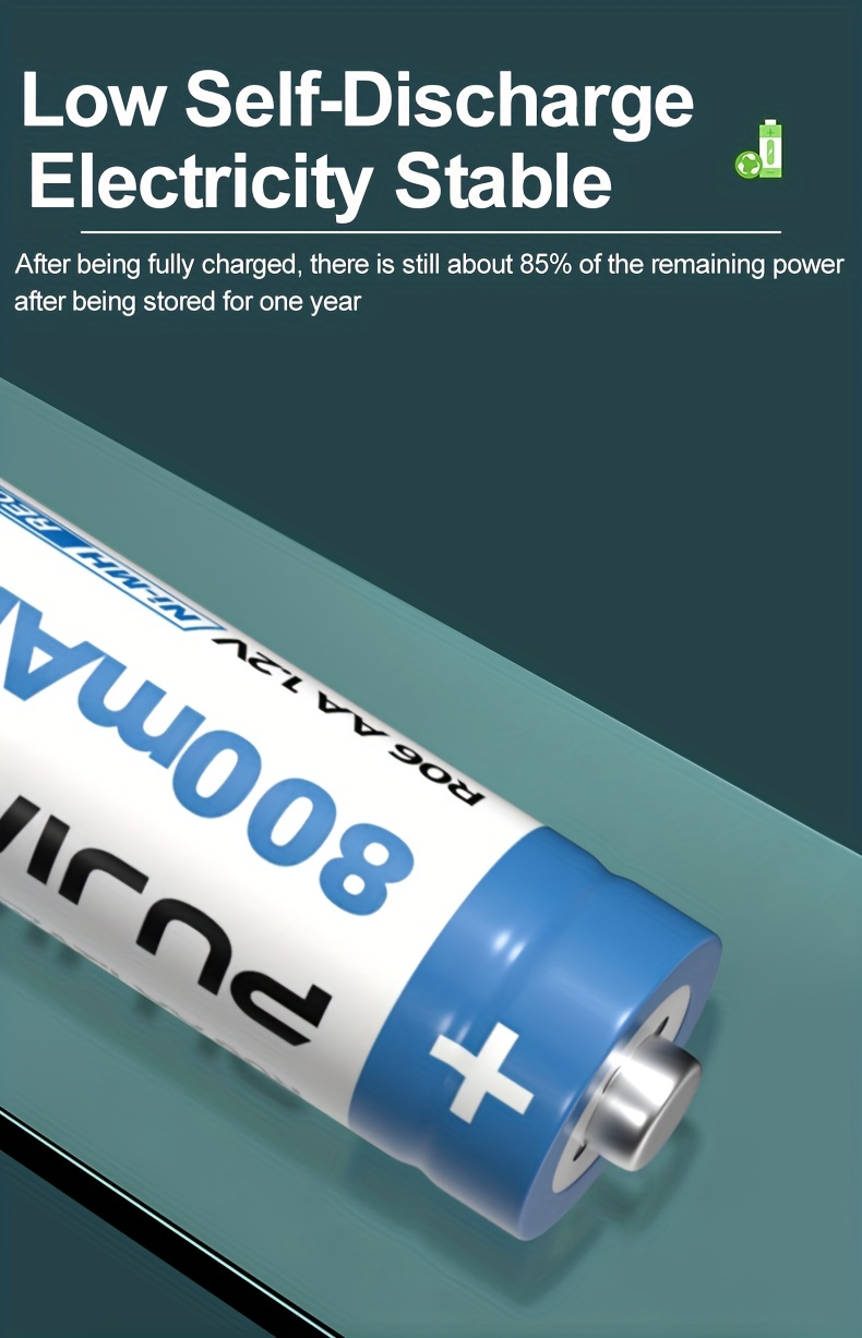 Презареждаеми батерии NiMH с капацитет 1.2V AA800mAh и AAA300mAh за цифрови фотоапарати, преносими видео конзоли, фенерчета, дистанционни управления, играчки - 16бр., 8бр., 4бр