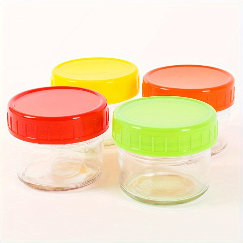 12 Pack Plastic Container Jars with Lids , 4 Oz Empty Round Clear