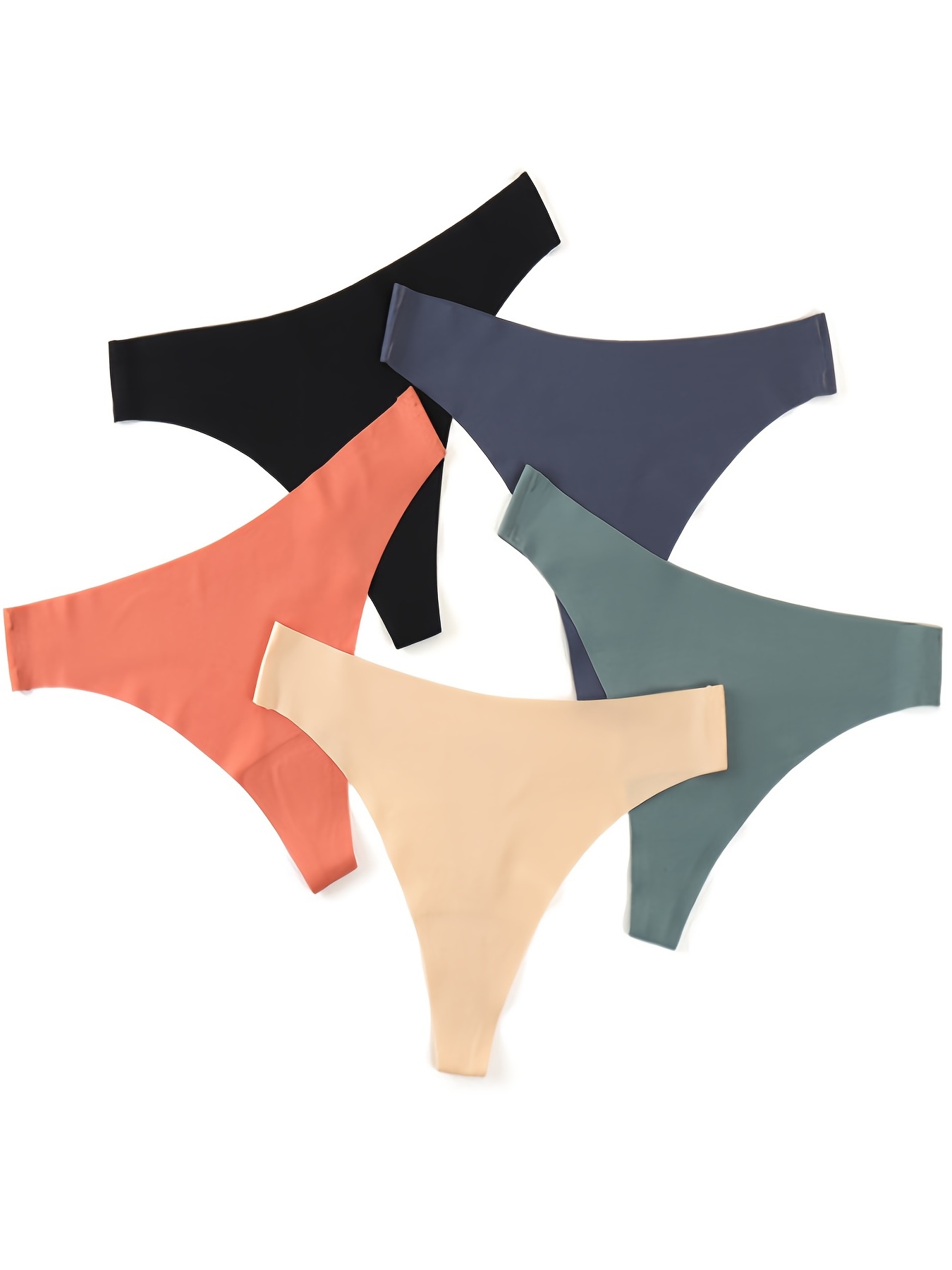 Seamless Thong Panties Breathable Solid Low Waist Sports - Temu
