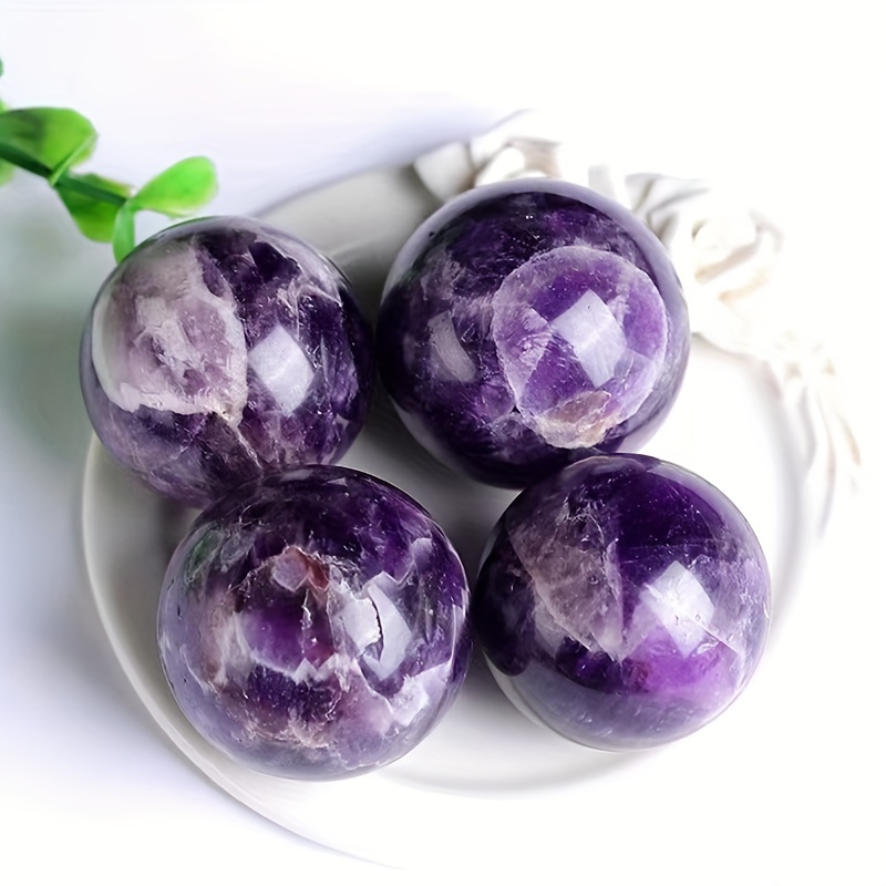 Natural Amethyst Crystal Stone Polished Healing Ball