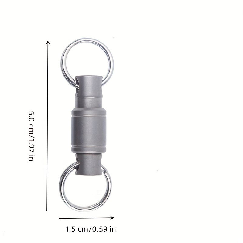 1 Pc High Quality Titanium Alloy Detachable Keychain Universal Rotatable  Double-ring Ring Quick Release Keychain For Car Gift Jewelry