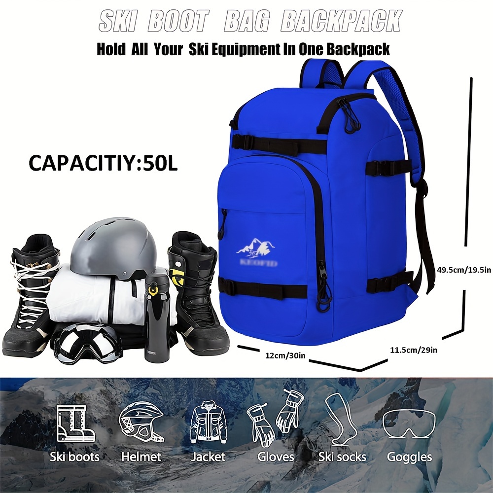 Bolsa de gran capacidad para botas de esquí, mochila de viaje para casco de  esquí, gafas de Snowboard, 65L - AliExpress