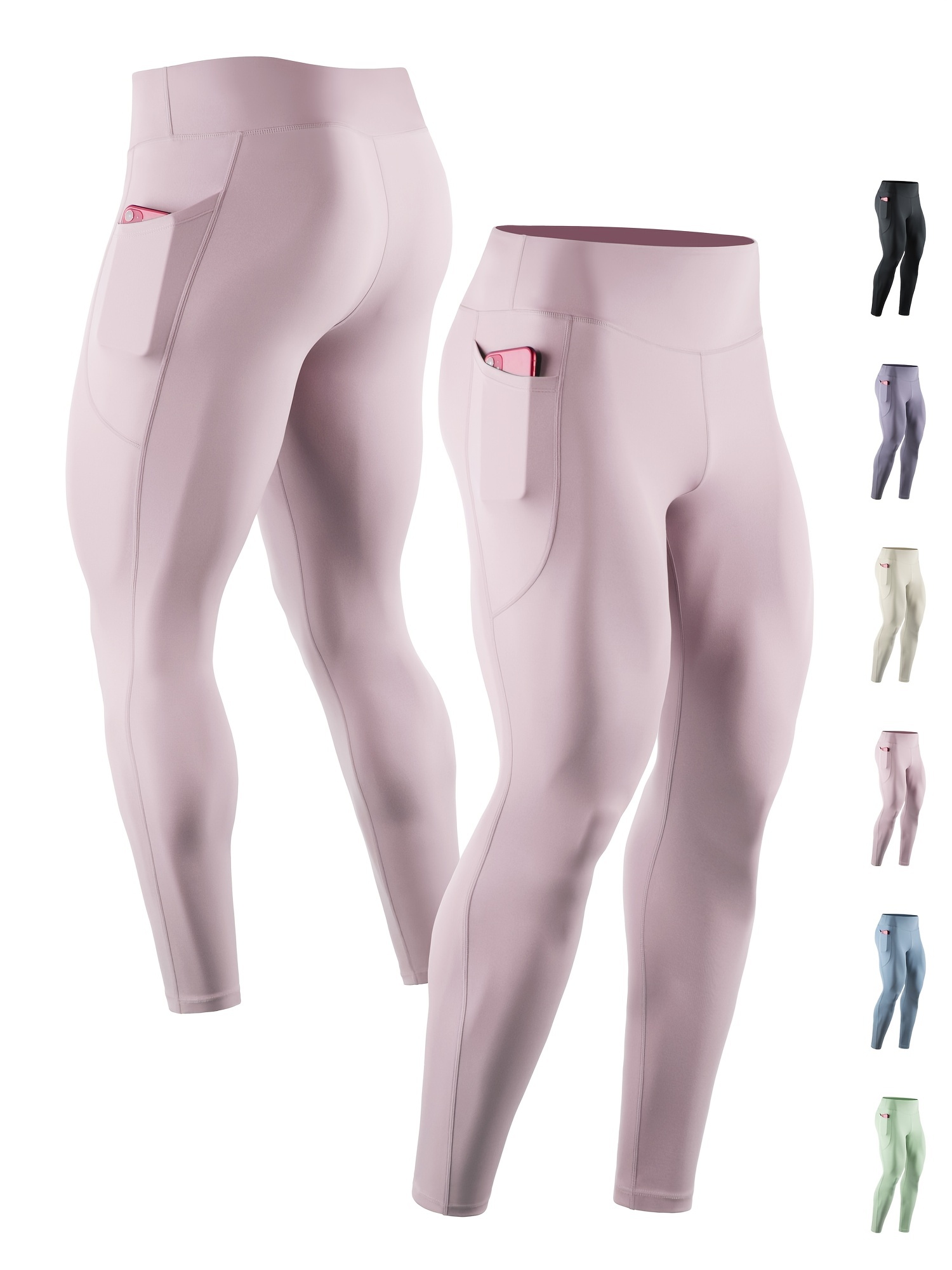 Men's High Waist Compression Legging Breathable Tights Sports Underlay Pants