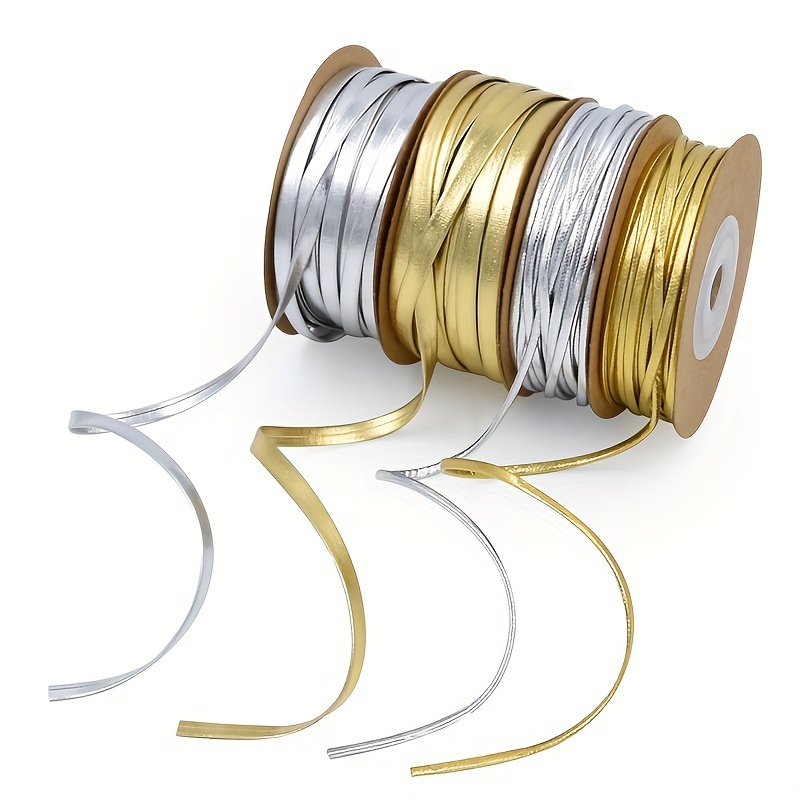 20m/Roll 1mm Gold Silver Packing Rope Elastic Braided Macrame