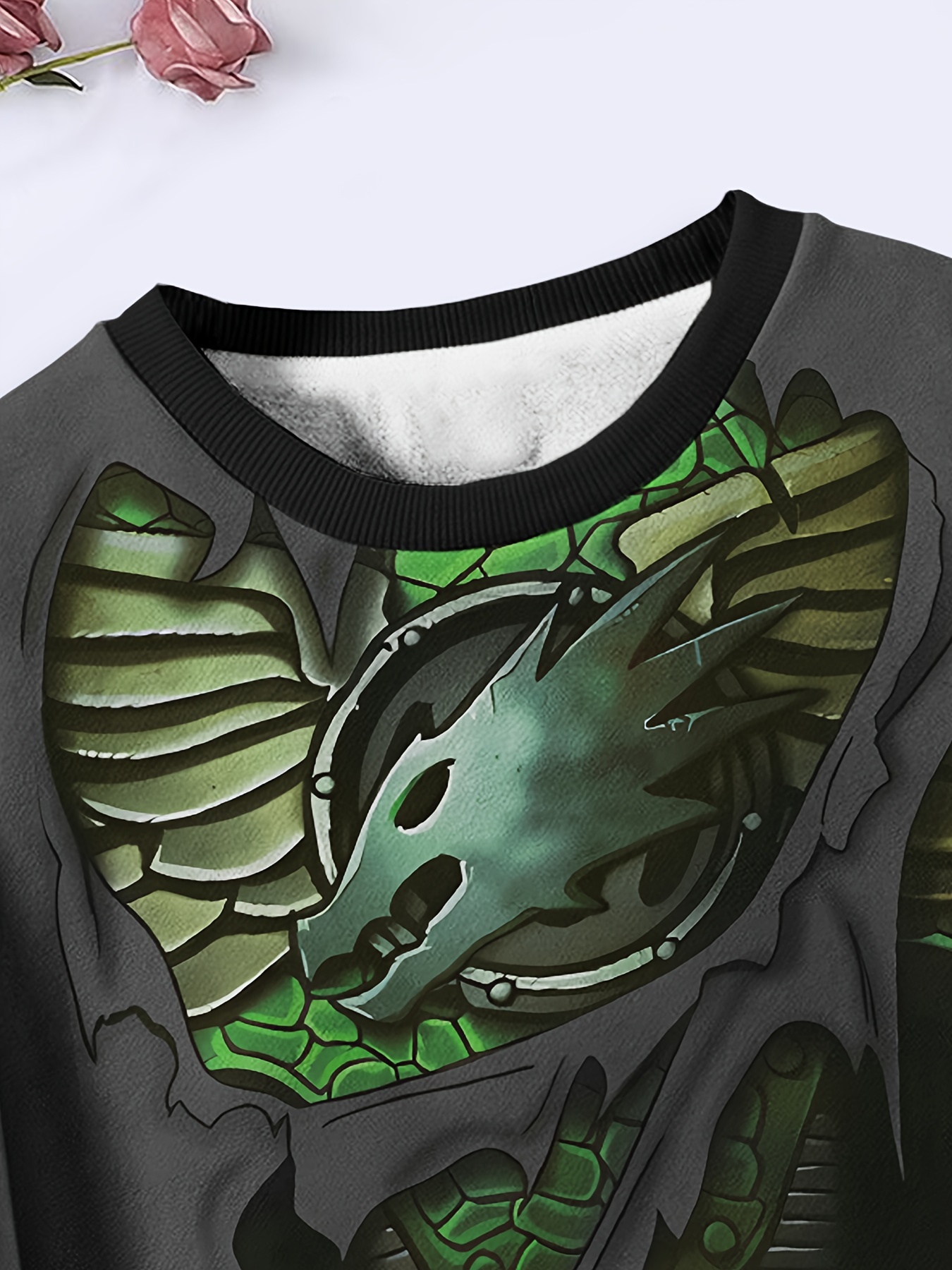 Girls/boys Dragon Stone Graphic Long Sleeve Crew Neck - Temu