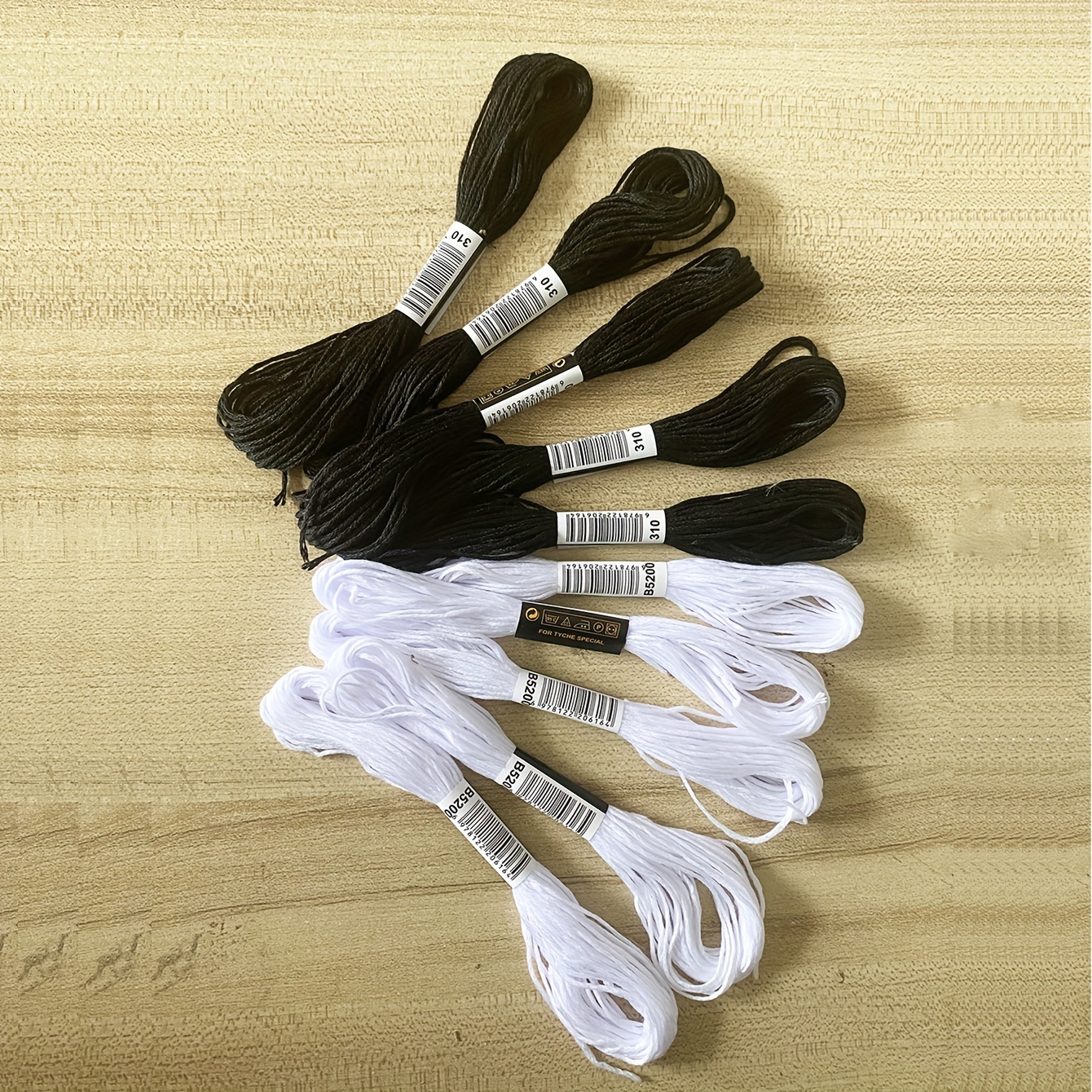 10pcs/set White and Black Cross Stitch Embroidery Thread, Hand Embroidery  Floss, For DIY Sewing