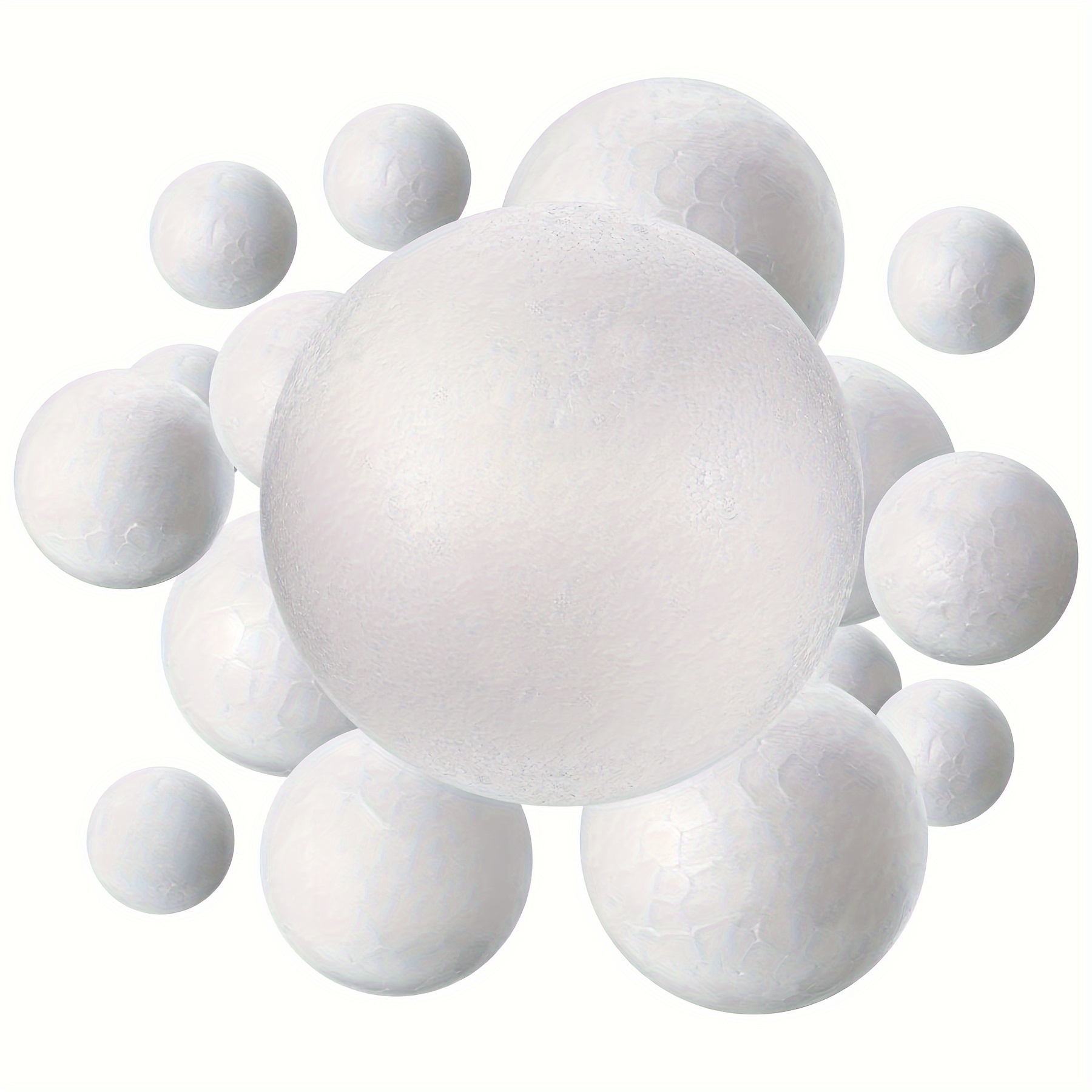 10X White Foam Balls Spheres 3 inch Bulk - Smooth Round