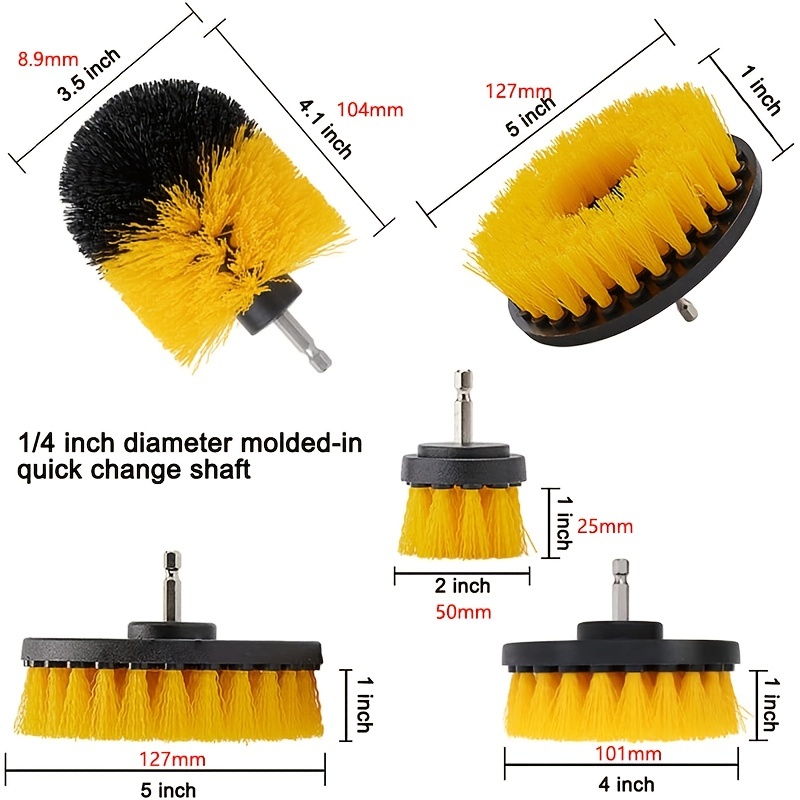 Electric Drill Brush Scrubber Set, Cleaning Brush Detailing Brush, Auto  Tires Cleaning Tools For Bathroom Tile Kitchen - Temu