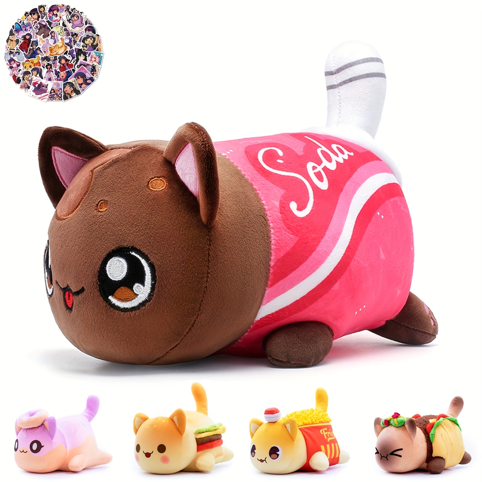 Cute Kawaii Aphmau Meows Cat Plush Toy Soft Meemeow Stuffed Donut