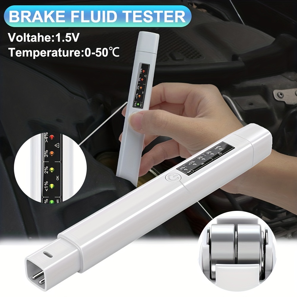 Brake Fluid Liquid Tester Pen, Auto Brake Diagnostic Testing Tool with 5  LED Indicators, Hydraulic Fluid Liquid Oil Moisture Analyzer, Car  Accessories