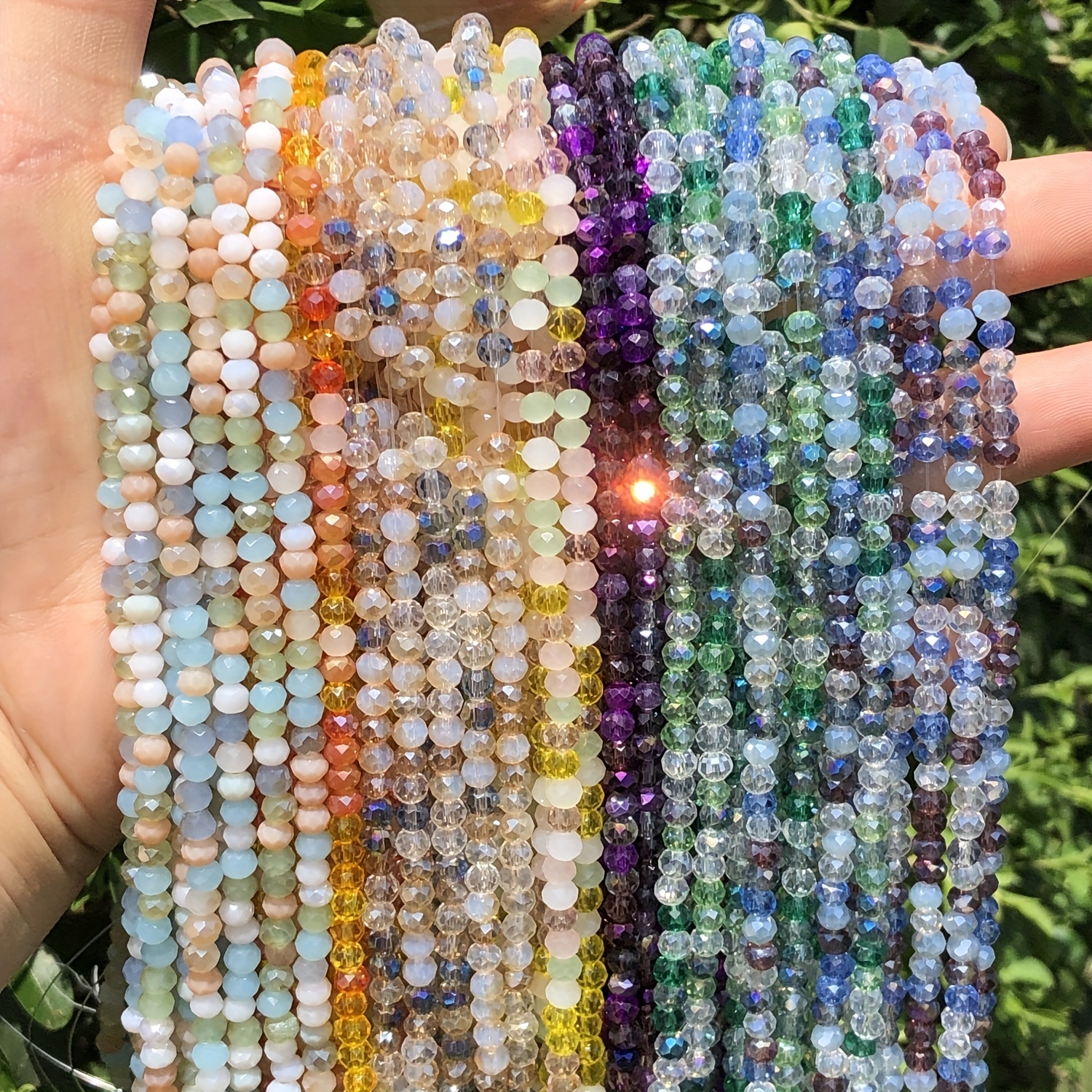Iridescent Faceted Glass Beads 8mm  Small Loose Bead Mini Little Colorful  Beads Bracelet Necklace Supplies – Sophie & Toffee