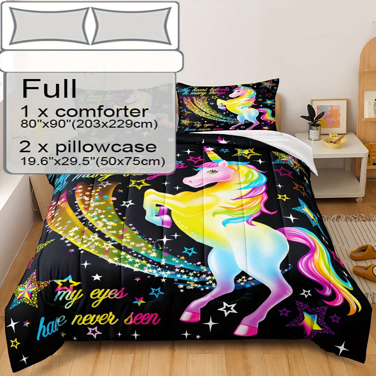 Unicorn full deals comforter set