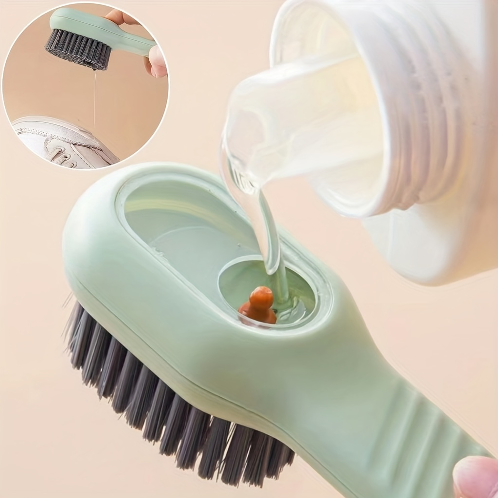 

1pc Shoes Cleaner Brush Press To Add Liquid Design Multifunctional Plastic Brush For Shoes And Clothes