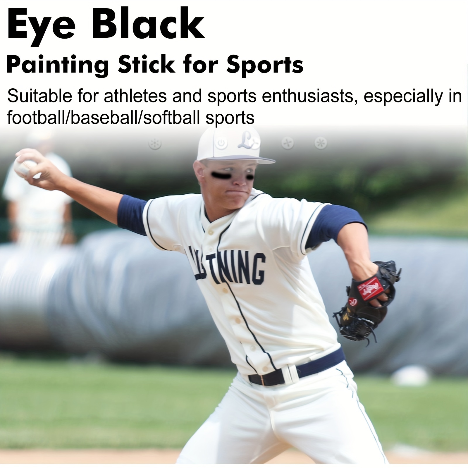 Eye Black Stick,Black Cream-Blendable Stick Highly Pigmented Eye Black  Baseball/Football/Softball Accessories,Face Body Paint Stick Black Matte