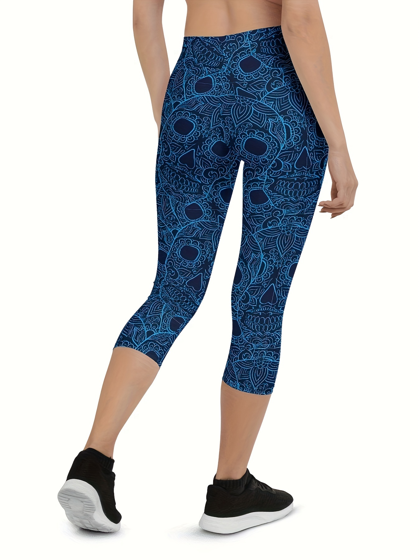 Festival Leggings, Blue Printed Leggings for Women, Festival