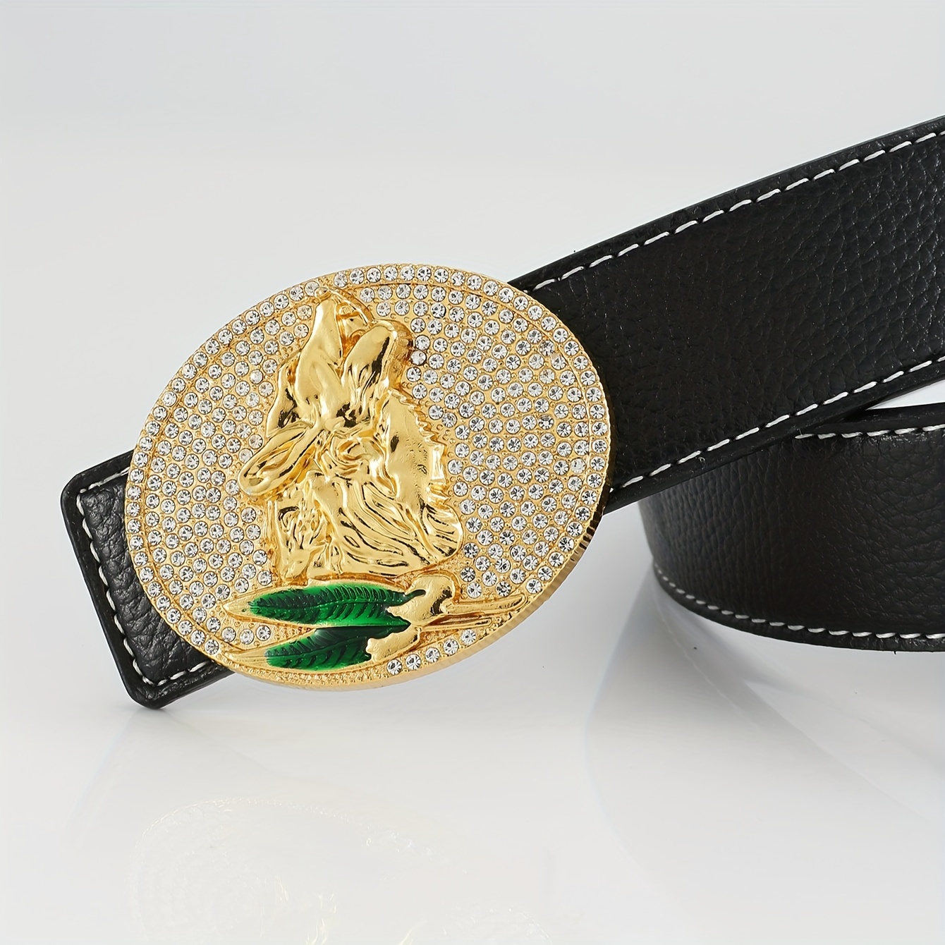 Popular Hip-hop Punk Rhinestone Buckle Men's Belt, Husband