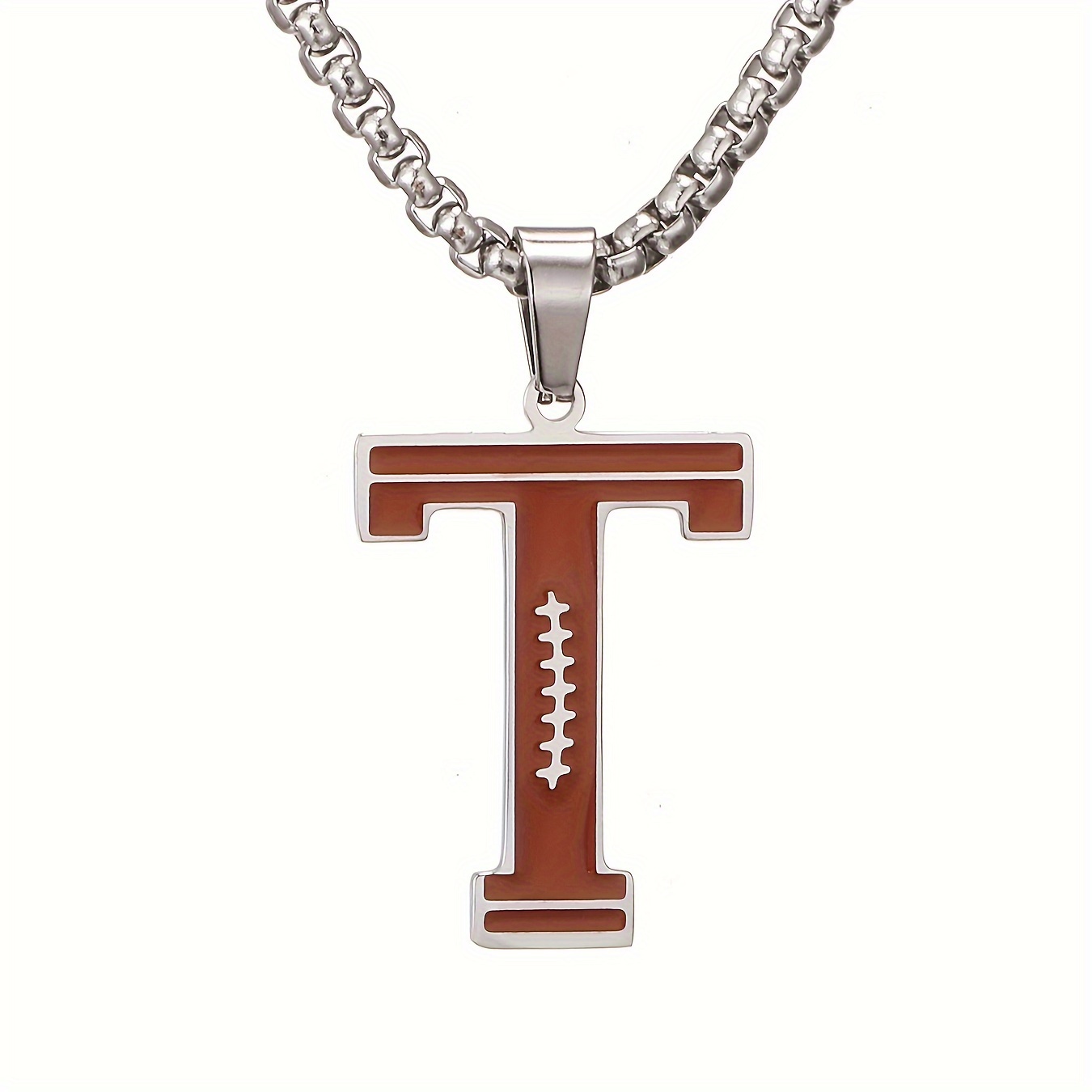 Football Initial A z Letter Pendant Necklace Men Sports Temu Ireland