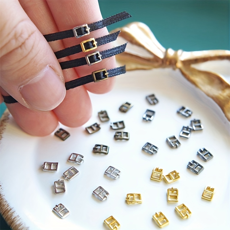 

50pcs 3.7×5.4mm (0.15×0.21in) Super Tiny Buckles, 4 Colors, Perfect For Ball-jointed Doll Clothes Sewing Projects, Craft Supply