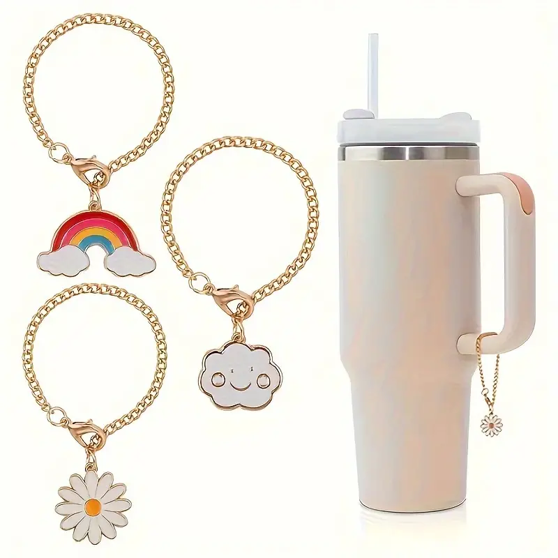 Cute Cartoon Water Bottle Charm Cup Handle Decoration - Temu