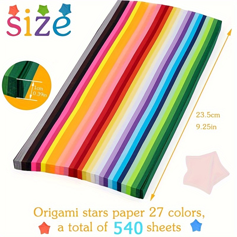 1Pack Colorful Lucky Star Folding DIY Paper Craft Folding Lucky
