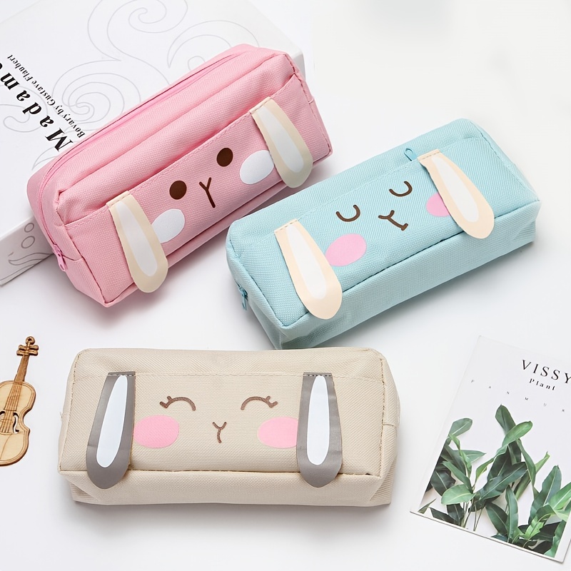 Leather Pen Pencil Case, 2pcs Cute Slim Pen Bag Small Pencil Pouch Lovely  Stationery Bag Portable Cosmetic Bag Zipper Bag For Pen Pencils Markers(gree