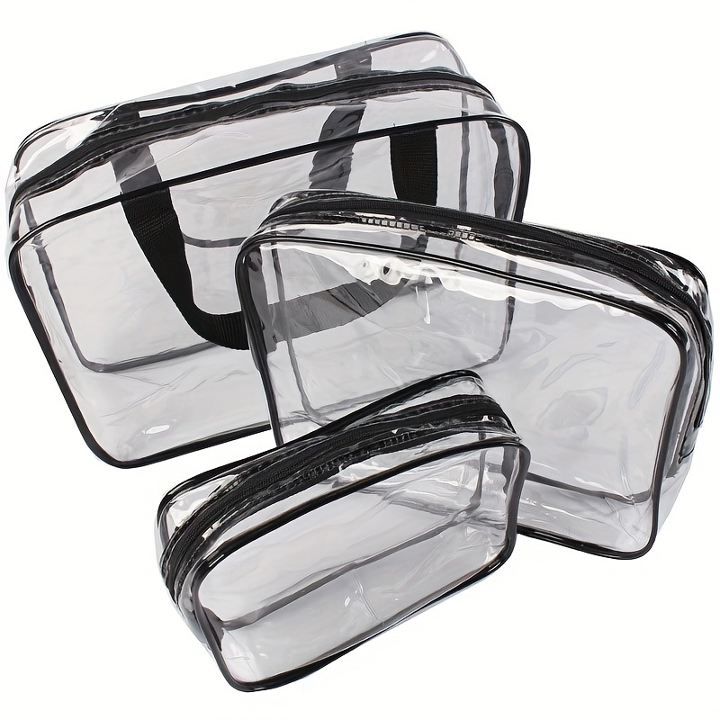 TSA Approved Clear Travel Toiletry Bag wih Zippers Carry-on Travel  Accessories Quart Size Toiletries Cosmetic Pouch Makeup Bags for Men and  Women (2pcs Grey) 