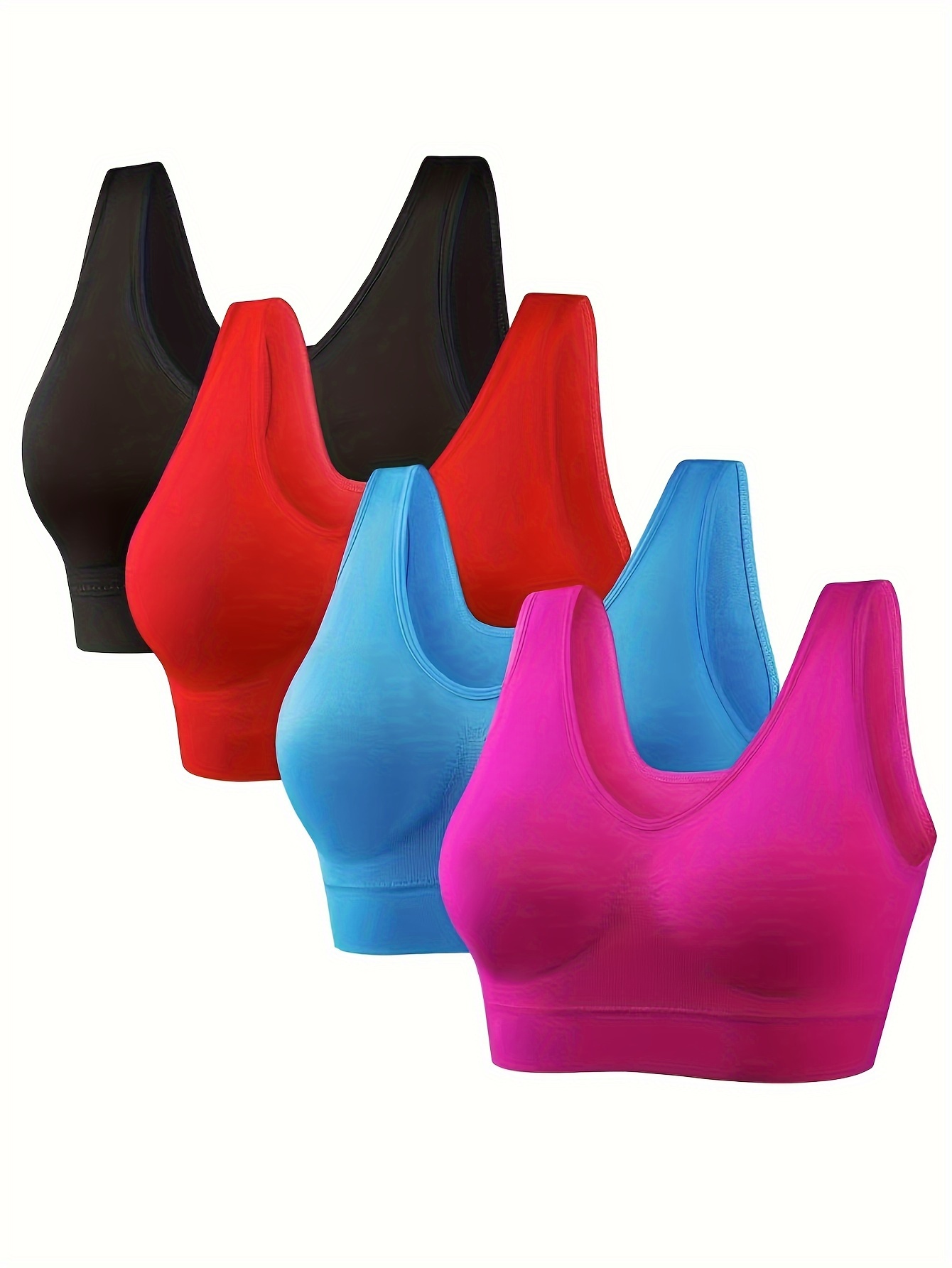 Strapless Bras For Women Sports Underwear Shockproof Running Small Chest  Fitness Yoga Vest Thin No Steel Ring Beautiful Back Hot Pink Push Up Bra M  