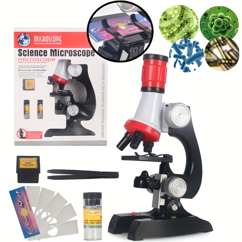 Microscopio para niños Ciencia y educación Laboratorio de juguetes 1200  veces Microscopio de alumno de alta definición Juego de juguetes