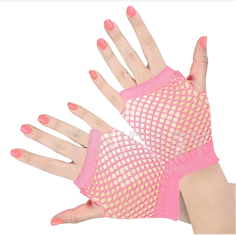 Fishnet Fingerless Wrist Gloves Minimalist Solid Mesh Gloves - Temu Canada